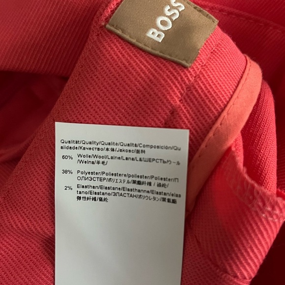 Boss Tiluna Slim Fit Wool Blend Trouser in Pink Coral Size 0 - Picture 9 of 9